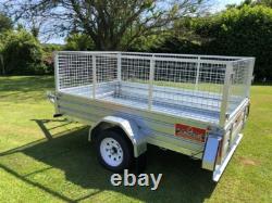 New Apache 7ft x 5ft Caged Trailer Heavy Duty Trailer, Galvanised, UK Delivery