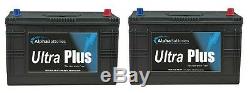 Pair Of 12v 663 Heavy Duty Commercial Batteries Tractor, Lorry, Wagon