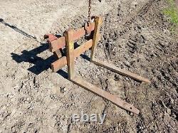 Pair Of Front Loader Pallet Tines, Forks On Euro 8 Brackets, Quicke, Trima, alo
