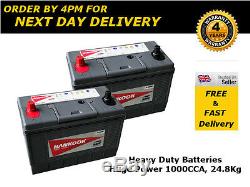 Pair of Type 644 Heavy Duty Commercial Battery Tractor Lorry Wagon 1000CCA