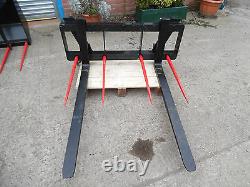 Pallet Forks 2 Tonne Tractor / Telehandler With 2 Tines Euro 8 Brackets