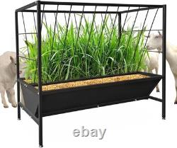 Pasture Hay Livestock Feeder 45 Gallon Heavy-Duty Hay Grain with 24Gallon Feed Pan