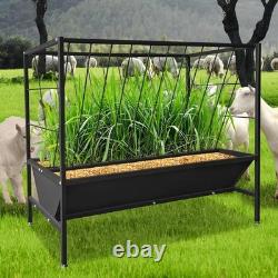 Pasture Hay Livestock Feeder 45 Gallon Heavy-Duty Hay Grain with 24Gallon Feed Pan