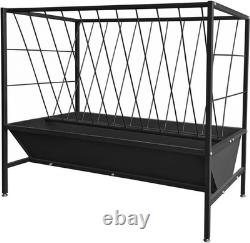 Pasture Hay Livestock Feeder 45 Gallon Heavy-Duty Hay Grain with 24Gallon Feed Pan