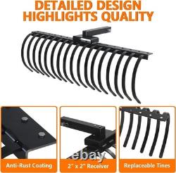 Pine Straw Rake Tow Behind Dethatcher With 17 Tines Attaches Lawn Tractor ATV/UTV