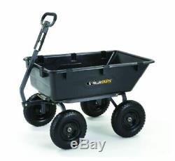 Poly Dump Cart 1,200 lb. Heavy Duty 13 in. Pneumatic Tires Lawn Tractor Yard NEW