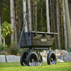 Poly Dump Wagon Cart Heavy-Duty Home Outdoor Garden Lawn Tractor Trailer 13Tire