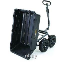 Poly Dump Wagon Cart Heavy-Duty Home Outdoor Garden Lawn Tractor Trailer 13Tire