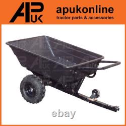 Quad Trailer 10cuft Push Pull Tipper with Pneumatic Tyres for Yard and Stable