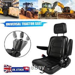 Quality Universal Suspension Seat FORKLIFT/DUMPER/MOWER Heavy Duty PVC Black