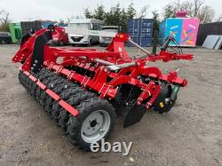 Speed-Disc Harrow Cultivator 3.0m, Tyres Roller, Heavy duty, NEW