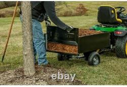 Steel Dump Cart Tractor Trailer Attachment Garden Yard Lawn Sheet Wall 10 cu ft