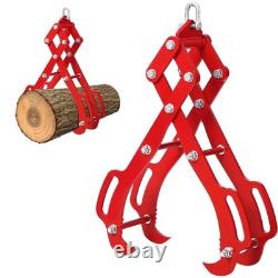 Steel Log Lifting Tongs Heavy Duty 4-Claw Swivel Timber Grab for Tractors ATVs