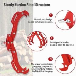 Steel Log Lifting Tongs Heavy Duty 4-Claw Swivel Timber Grab for Tractors ATVs
