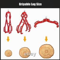 Steel Log Lifting Tongs Heavy Duty 4-Claw Swivel Timber Grab for Tractors ATVs