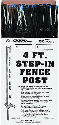 Step In Electric Fence Post Fi Shock A-48B 4' Black 50 Posts Included Heavy Duty