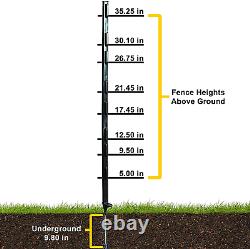Step In Electric Fence Post Fi Shock A-48B 4' Black 50 Posts Included Heavy Duty