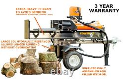 Super Heavy Duty 37 Ton Hydraulic Log Splitter, 3 Year Warranty UK Delivery