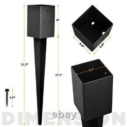 TPHUC 6-Pack 31.5x4x4 Fence Post Anchor Heavy Duty Metal Ground Spike TP003