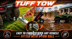 TUFF TOW TOW BEHING TARILER wTRACTOR TYRES & TOW BALL CONNECTOR & WHEELBARROW