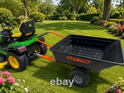 TUFF TOW TOW BEHING TARILER wTRACTOR TYRES & TOW BALL CONNECTOR & WHEELBARROW