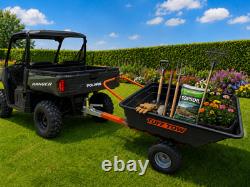 TUFF TOW TOW BEHING TARILER wTRACTOR TYRES & TOW BALL CONNECTOR & WHEELBARROW