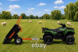 TUFF TOW TOW BEHING TARILER wTRACTOR TYRES & TOW BALL CONNECTOR & WHEELBARROW