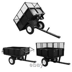 Tipping Trailer for Lawn Tractor 300 kg Load Heavy Duty Garden Trolley K2Z0
