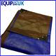 Tough 185gsm Waterproof Tarpaulin Ground Sheet Heavy Duty Camping Blue Brown