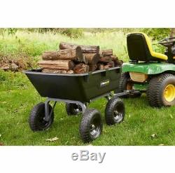 Tractor Dump Cart Trailer Heavy Duty Wheelbarrow Garden Landscaping Towing Farm