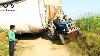 Tractor Stunts Ford 4600 Tractor Pulling The Heavy Load Of 77000 Kg Loaded Trolley Dangerious Way