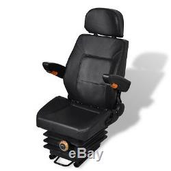 Tractor Truck Chair Seat Arm Back Rest Headrest Folding Spring Suspension Steel