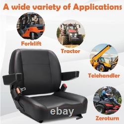 Universal Heavy Duty Tractor Seat with Micro Switch Armrest Belt for Loader