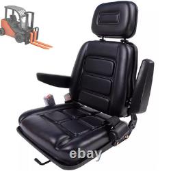 Universal Tractor Seat Black Heavy-Duty Vehicle Seat with Adjustable Backrest