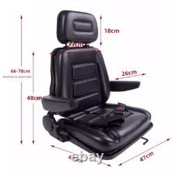 Universal Tractor Seat Black Heavy-Duty Vehicle Seat with Adjustable Backrest
