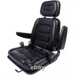 Universal Tractor Seat Black Heavy-Duty Vehicle Seat with Adjustable Backrest