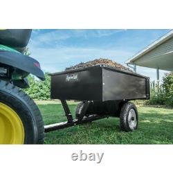 Utility 12 Steel Dump Cart Lawn Garden Trailer Universal Hitch Tractor Hauling