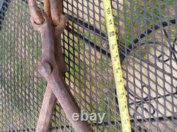 Vintage Large Heavy Duty Logging Tongs Log Dogs For Tractor