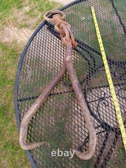 Vintage Large Heavy Duty Logging Tongs Log Dogs For Tractor