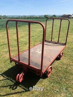 Vintage Trolley / Trailers / Railway Heavy Duty Industrial Hand Cart (2 avail)