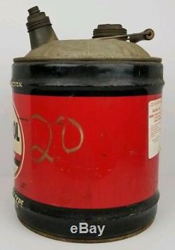 Vintage Veedol Tractor Oil Heavy Duty Type Tidewater 5 Gallon Metal Oil Can VG