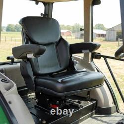 WALPLUS Tractor Seat with Suspension Black Heavy Duty Forklift Seat Cushion