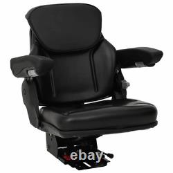 WALPLUS Tractor Seat with Suspension Black Heavy Duty Forklift Seat Cushion