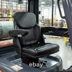 WALPLUS Tractor Seat with Suspension Black Heavy Duty Forklift Seat Cushion