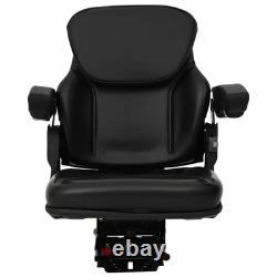 WALPLUS Tractor Seat with Suspension Black Heavy Duty Forklift Seat Cushion