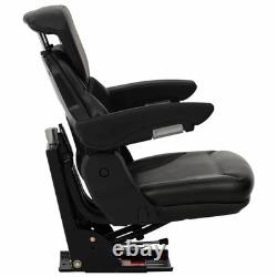 WALPLUS Tractor Seat with Suspension Black Heavy Duty Forklift Seat Cushion