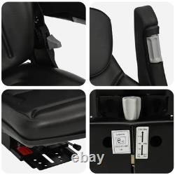 WALPLUS Tractor Seat with Suspension Black Heavy Duty Forklift Seat Cushion