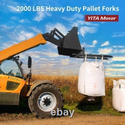 YITAMOTOR 43 Clamp on Pallet Forks, 2000 LBS Tractor Bucket Forks, Heavy Duty Q