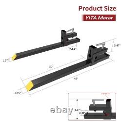YITAMOTOR 43 Clamp on Pallet Forks, 2000 LBS Tractor Bucket Forks, Heavy Duty Q