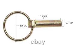 10PK Goupilles Lynch avec Anneaux 7/16 x 1-3/4 Goupilles de Tracteur et Remorque Heavy Duty